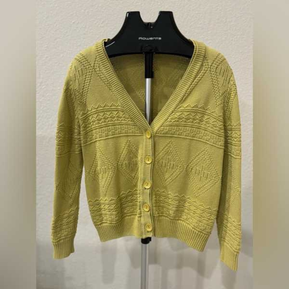 Yellow Button-Up Women's Sweater